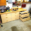 Super-Storage Tool Hutch drawers open